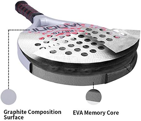 ianoni Beach Tennis Racket,Carbon Fiber Grit Face with EVA Memory Foam Core Beach Tennis Racket