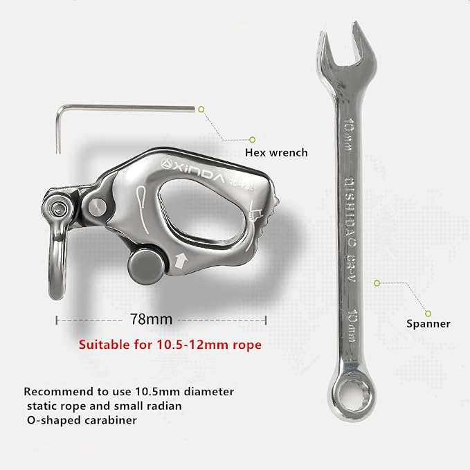 Adjustment Mobile Anchor, Stainless Steel Descender, Rock Climbing Area Restraint for Working at Height