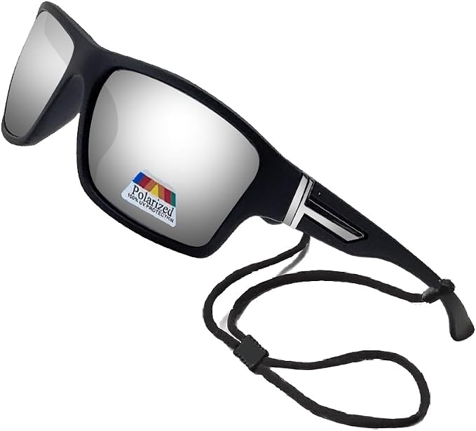 Polarized Bifocal Sunglasses Reading Glasses for Men Women Sports Wrap Silver Mirror Black Fishing Driving