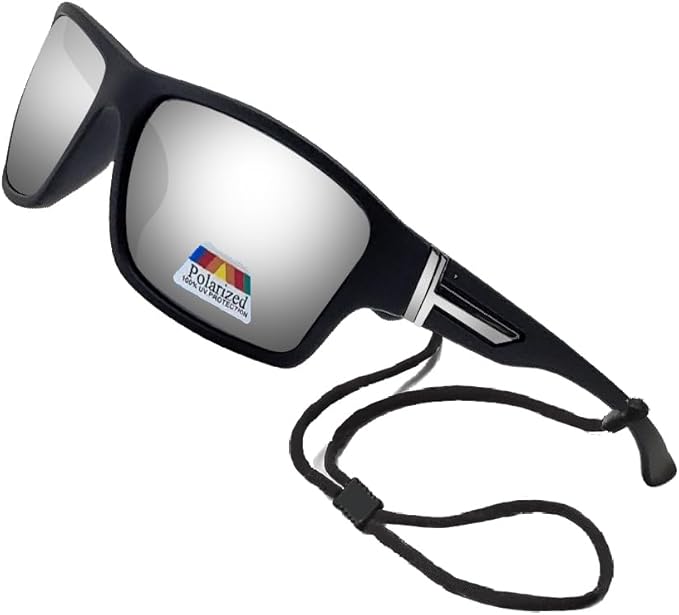 Polarized Bifocal Sunglasses Reading Glasses for Men Women Sports Wrap Silver Mirror Black Fishing Driving