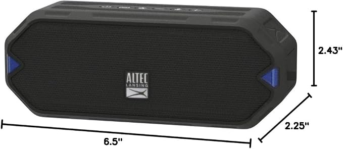 Altec Lansing - HydraJolt Wireless Bluetooth Speaker, Waterproof Portable Speakers with Built in Phone Charger and Lights, Everything Proof Outdoor, Shockproof, Snowproof, 16 Hours Playtime