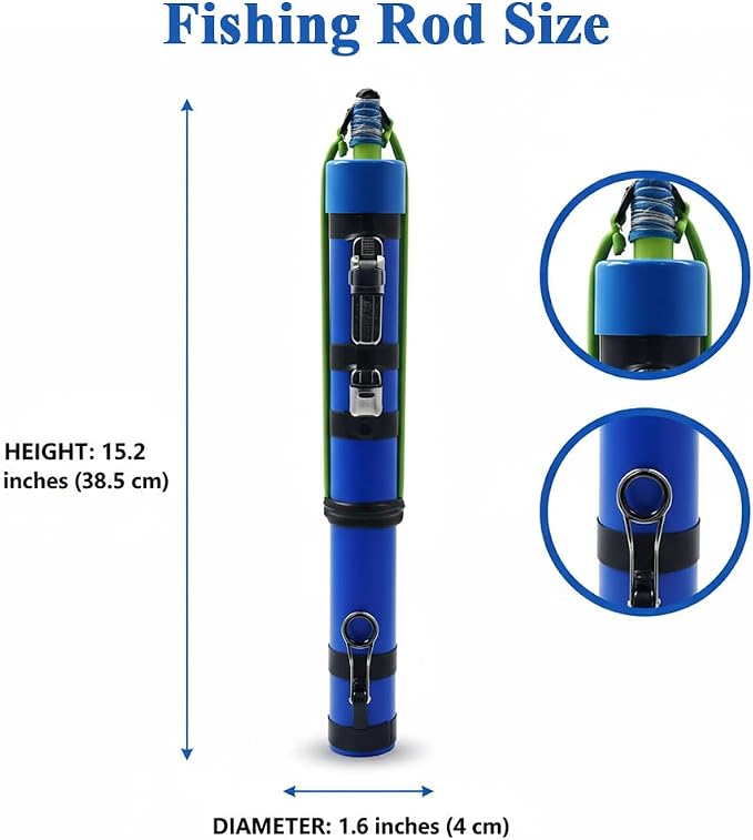 SUFFUSE Fishing Rod, Compact Catapult Fishing Pole, Portable Freshwater and Saltwater Fishing Lures Suitable for Outdoor Hunting and Traveling