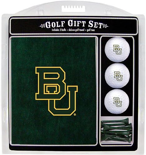 Team Golf NCAA Gift Set Embroidered Golf Towel, 3 Golf Balls, and 14 Golf Tees 2-3/4" Regulation, Tri-Fold Towel 16" x 22" & 100% Cotton