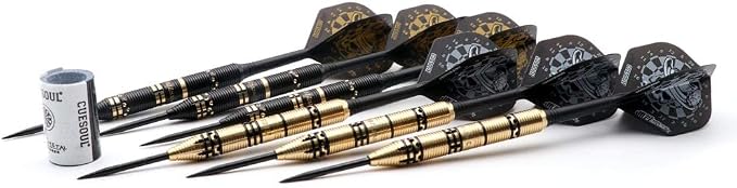 CUESOUL Jazz-Metal Luxury Steel Tip Darts Set 21g/24g/26g with AK5 Integrated Dart Flights