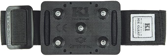 K1 Mid-Sole Ice Cleats for Men & Women - Rotatable Traction Aids For Winter Snow - High Profile - Black
