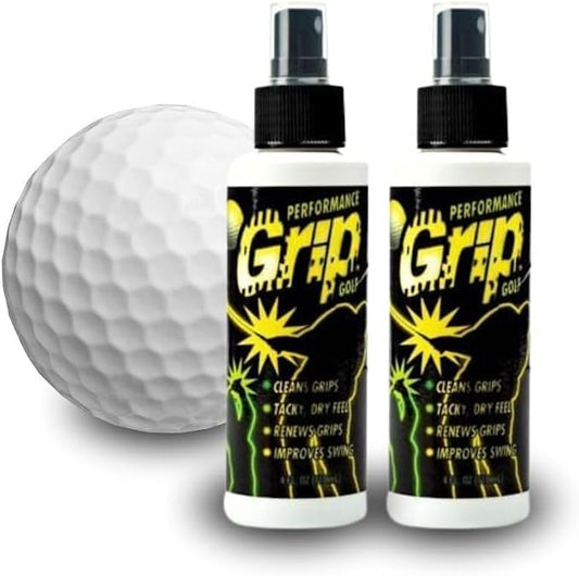 Performance Grip Spray for Golf – Club Grip Cleaner Boosts Traction, Rejuvenates & Extends Grip Life – Ideal for Golf Shoes, Clubs & Gloves (8oz - 2 pack)