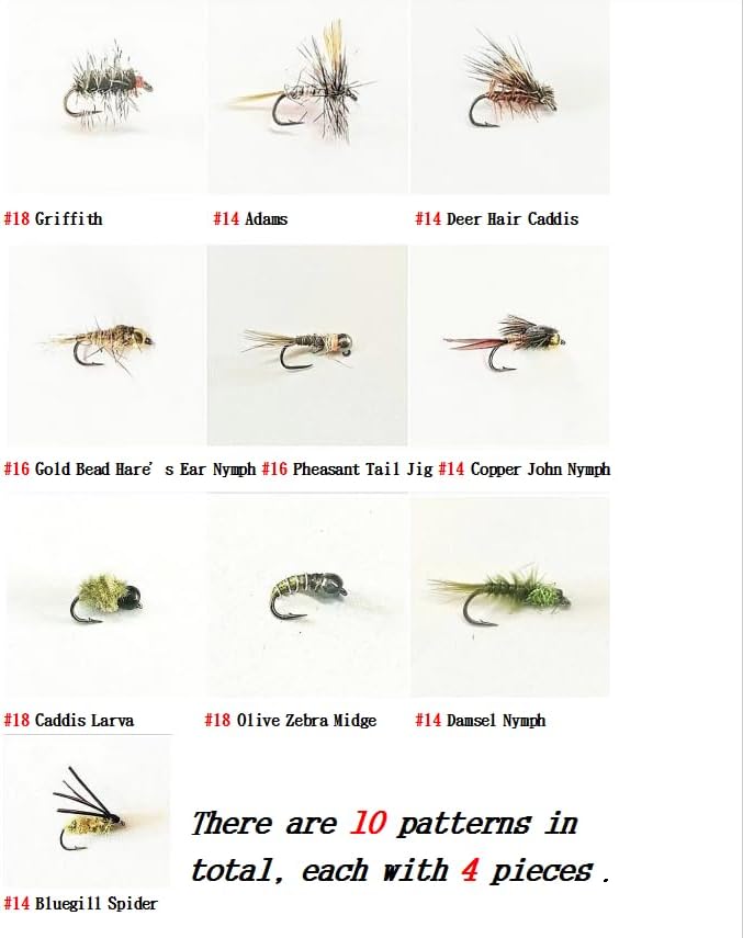 Wifreo Fly Fishing Flies Assortment with Waterproof Fly Box, 28/40/64/92/120pcs Dry/Wet/Nymph/Streamer Flies, Trout/Bass/Panfish/Salmon Fishing Flies