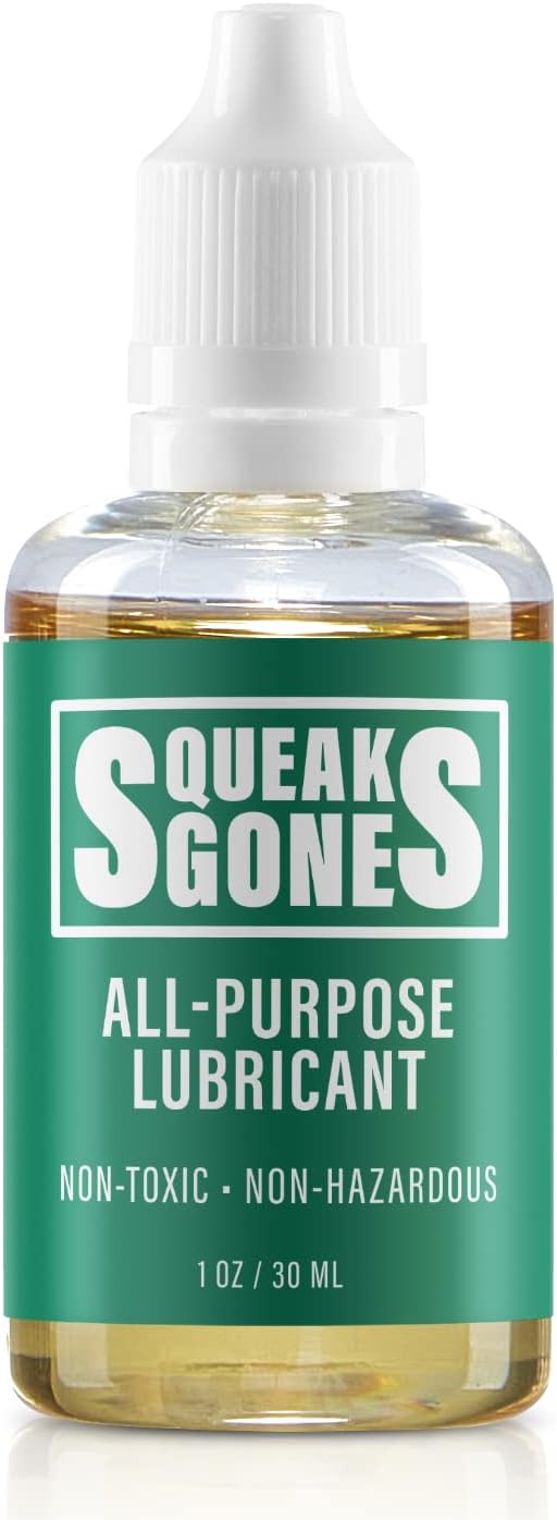 PlanetSafe Lubricants SqueaksGone Lubricant - 1 oz - Squeak Fix - Hinge Oil/Garage Door Lubricant - Sewing Machine Oil/Bike Chain Lube - for Squeaky Sliding Lock - Made in the USA