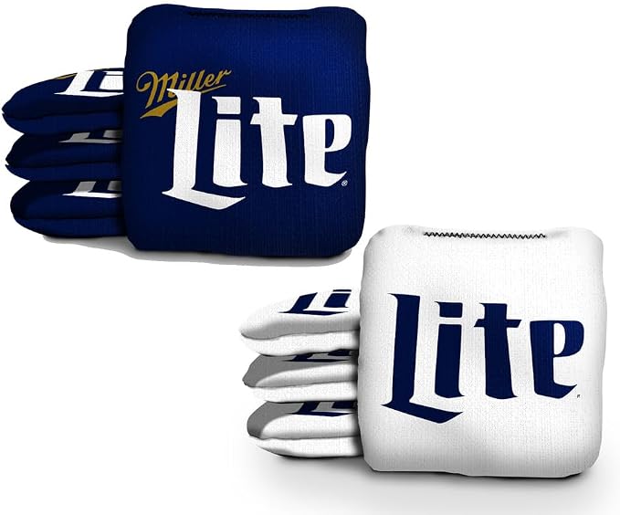 Slick Woody's Official Brand Beer + American Flag Cornhole Bags – Resin-Filled Tournament Performance with Dual Sided Professional Use Fabric- Set of 8