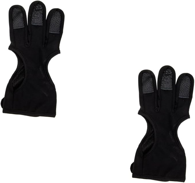 HANABASS 2pcs Archery Finger Stall Two Fingers Glove Wear-Resistant Archery Equipment Gloves