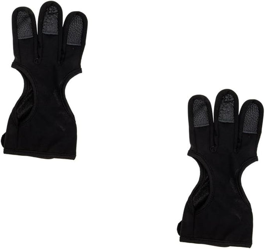 HANABASS 2pcs Archery Finger Stall Two Fingers Glove Wear-Resistant Archery Equipment Gloves