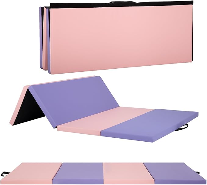 Gymnastics Mats Foldable Tumbling Mats Portable Gymnastics Exercise Mat Thick Gymnastics Tumbling Mats Pad Home Exercise Panel Mat With Carrying Handles
