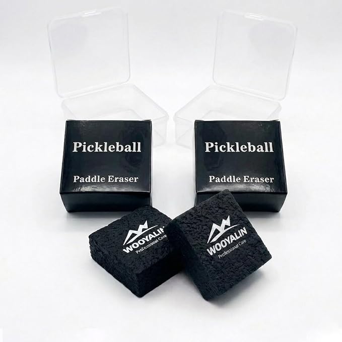 Pickleball Paddle Eraser – Paddle Cleaner for Carbon Fiber & Graphite Paddles, Removes Ball Residue & Dust, Restores Spin & Grip, Includes Clear Carry Case