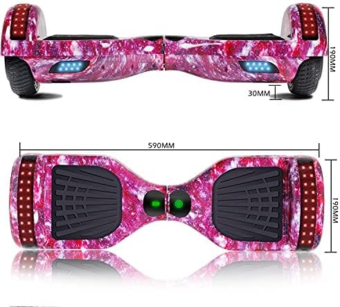 LIEAGLE Hoverboard, 6.5" Self Balancing Scooter Hover Board with Bluetooth Wheels LED Lights for Kids Adults