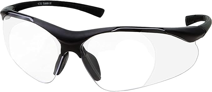 grinderPUNCH Full Lens Magnification Safety Glasses Readers ANSI Z87 Impact Resistant Diopter Magnifying Reading Glasses