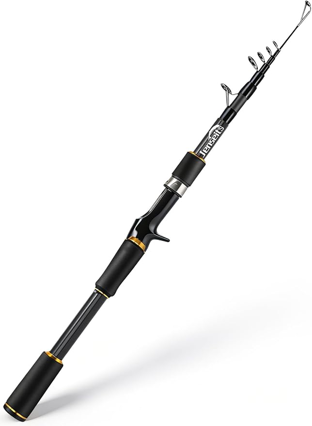 Jenseits 6Ft Spinning Fishing Rod Reel Combo, Freshwater Telescopic Kit | 5.2:1 Spinning Reel, Carbon Fiber Telescopic Rod, Includes Lures, Line & Carry Bag, Fish Gripper & Pliers for Beginner Angler