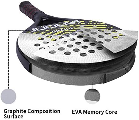 ianoni Beach Tennis Racket,Carbon Fiber Grit Face with EVA Memory Foam Core Beach Tennis Racket