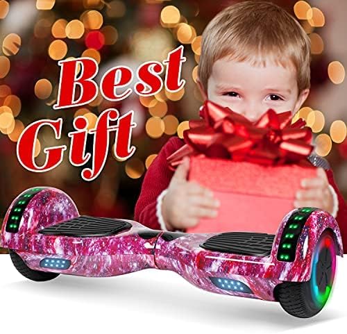LIEAGLE Hoverboard, 6.5" Self Balancing Scooter Hover Board with Bluetooth Wheels LED Lights for Kids Adults