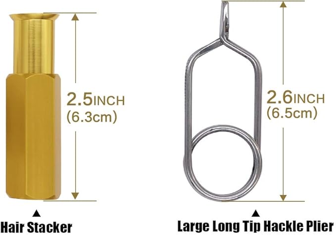 XFISHMAN Fly Tying Tool Kit 12 in 1 with Bobbin Finisher Scissors Hackle Hair Stacker Fly Fishing Tying Tools Set