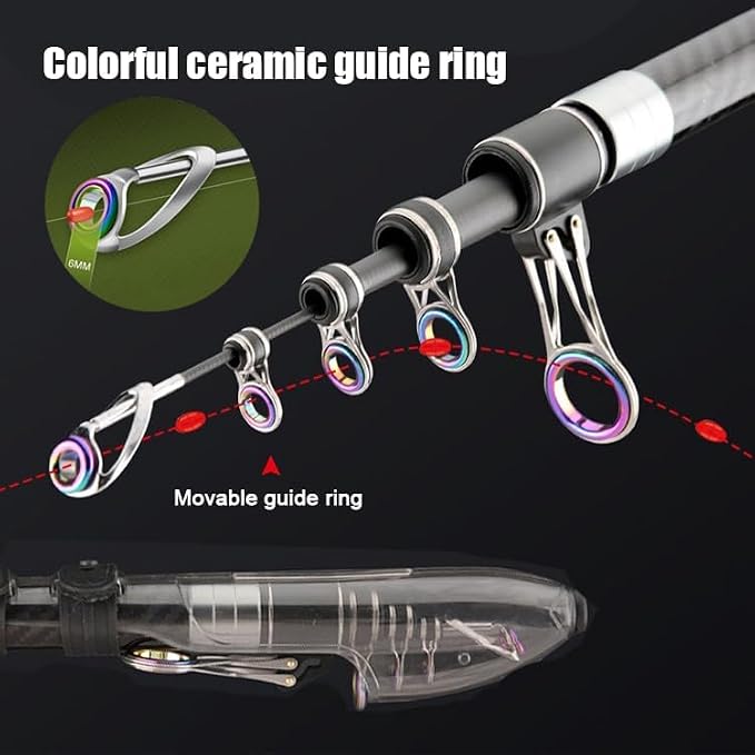 13Ft 14Ft 16.4Ft Telescopic Fishing Rod,1-7Oz,15-40LB Carbon Portable Spinning Fishing Pole, Boat Saltwater and Freshwater Surfcasting Baitcasting Rod, Long Distance Throwing Fishing Rod