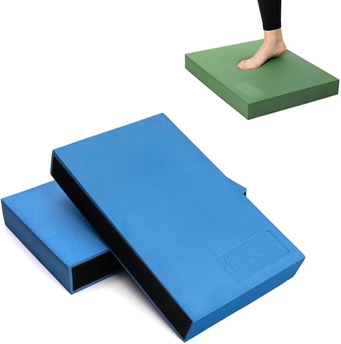 StrongTek Dual Balance Pad Set – Green Foam Stability Pad + 2-in-1 Non-Slip Cushion for Training & Rehab