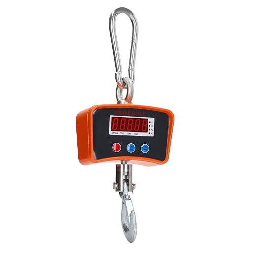 Electronic Hook Scale, 1000KG Heavy Duty Industrial Crane Scale Rechargeable Digital Hanging Scale with Backlit LCD Display Smart Weighing Crane Hook Scale for Farm, Construction, Warehouse(#2)