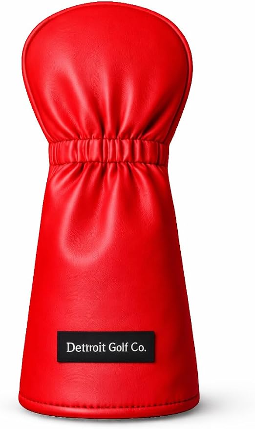 Leather Golf Headcovers Set of 3 – Driver (1), Fairway Wood (W) & Hybrid (H) – Premium Retro PU Leather Golf Club Head Covers – Fits 460cc – Detroit Golf Co.