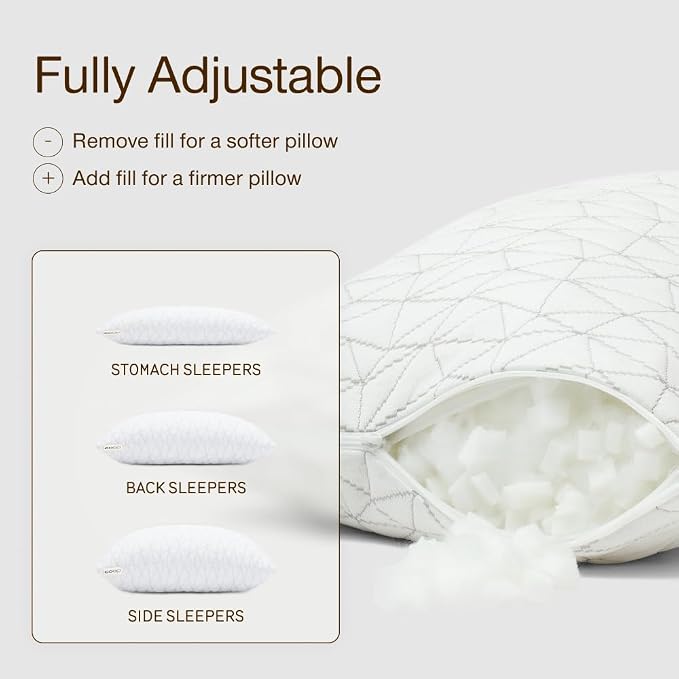 Coop Home Goods Original Adjustable Travel Pillow and Waterproof Pillow Protector Red Bundle with Compressible Stuff Sack, Medium-Firm Memory Foam and Washable Cover, CertiPUR-US Certified (19x13)