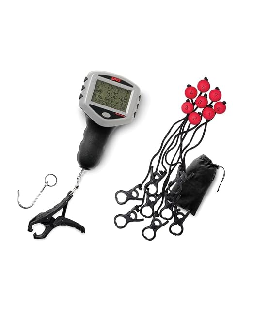 Rapala Touch Screen Tourney Scale 15 lb, Digital Fishing Scale with Memory Storage, Water-Resistant Design and Built-in Fish-Friendly Gripper, Includes 8-Piece Culling System