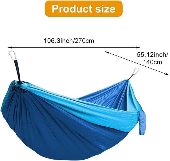 Camping Hammock with Heavy Duty Tree Straps, 660lbs Portable Hammock Tent for Outside, Outdoor Camper Hiker Essentials for Hiking Backpacking Backyard Beach(Glue)