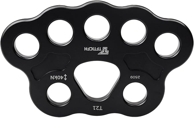 30kN/40kN Rigging Plate, Aluminum Anchor Multiplier Plate, Force Divider Plate Bear, Climbing Descender Connector Gear for Hammock Firefighting Arborist Rock Climbing Rescue Cave Yoga Rappel