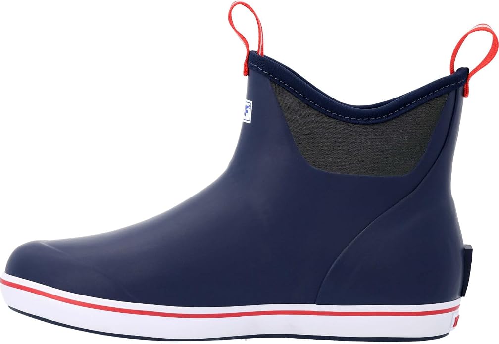 XTRATUF Performance Series 6" Men’s Full Rubber Ankle Deck Boots, Navy & Red (22733), 13