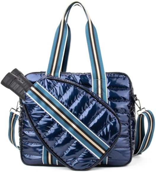 Pickleball Bag Set with Racket Compartment, Quilted Tote and Sling Bag