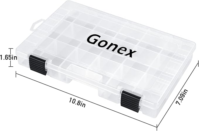 Gonex 3600 3700 Fishing Tackle Trays Lure Box with Adjustable Dividers | Clear PP Material, Adjustable Compartments, Fits Standard Tackle Box , For Fishing Lures Hooks Beads Accessories Storage