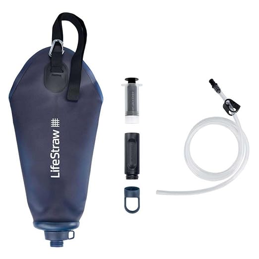 LifeStraw Peak Series — Compact Gravity Water Filter System - 3L for Backpacking, Group Camping, Hiking and Travel, Mountain Blue