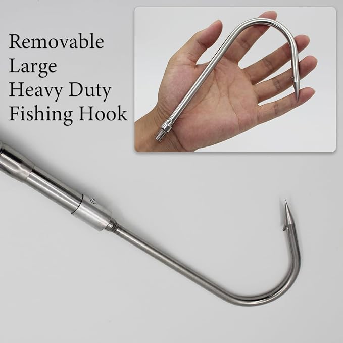 Dutiplus Telescopic Fish Gaff with 1~5 Teeth Assorted harpoons Barbed, Sea and Ice Fishing Spear Gig for Hunting Fish Frog Mole