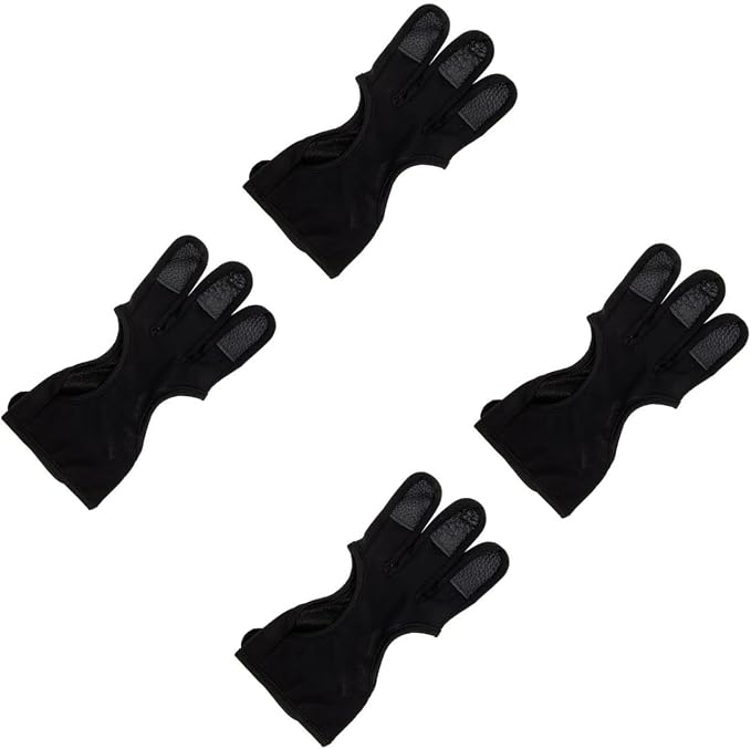 HANABASS 2pcs Archery Finger Stall Two Fingers Glove Wear-Resistant Archery Equipment Gloves