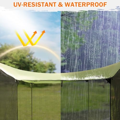 Screen House for Hammock, AYAMAYA Large Size 18 x 11 FT Screen Tents Camping Tarp with Mosquito Net, Portable Hammock Tent Rainfly with Bug Net for Picnics Backyards Backpacking Camping