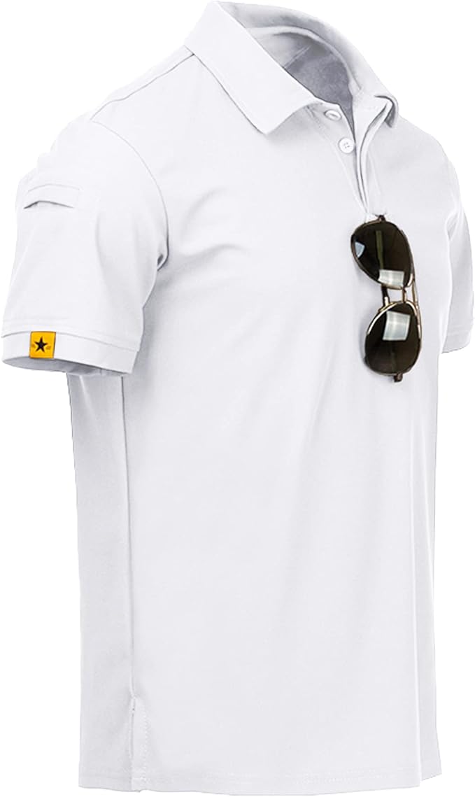 ZITY Mens Polo Shirt Short Sleeve Sports Tactical T-Shirt Athletic Golf Polos Daily Casual Stylish Collared Shirts for Men