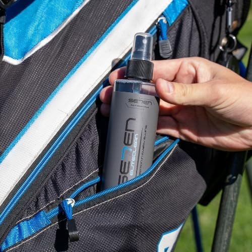 SE7EN EliteClean Golf Grip Cleaner Spray - Restores Tackiness & Control, Removes Sweat & Dirt, Golf Club Grip & Pickleball Paddle Cleaner, Safe for Sports Equipment, Includes Microfiber Towel (2 Pack)
