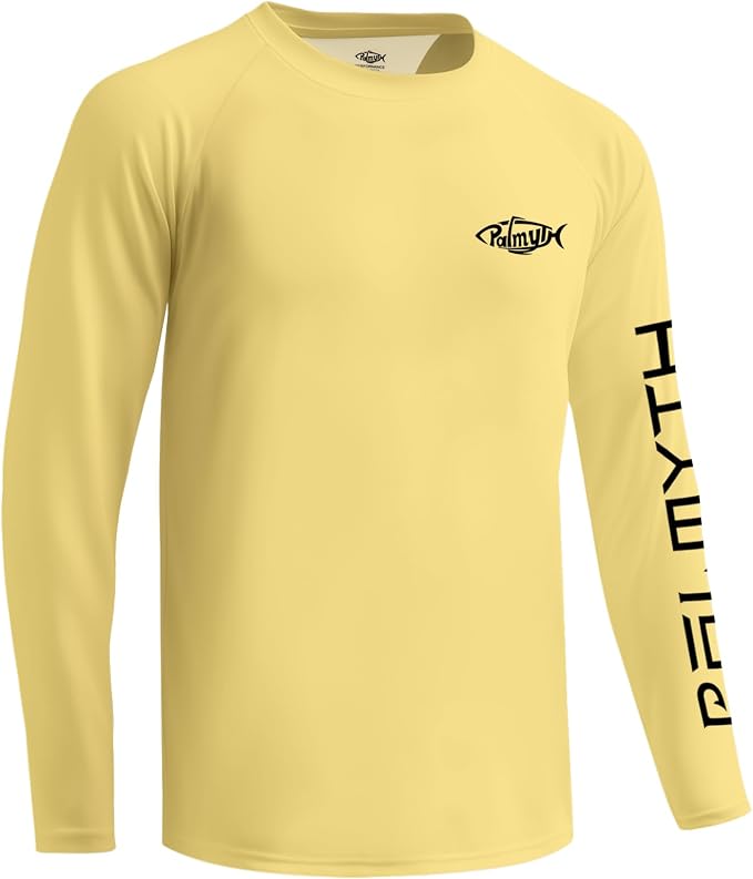 Palmyth Fishing Shirts for Men Long Sleeve UPF 50+ T Shirt Sun Protection | Quick Dry, Sun Protection, Myth-Cool Fabric, Fish Print, Moisture Wicking, Stretchy, Breathable, Fishing,Boating,Outdoor Wear