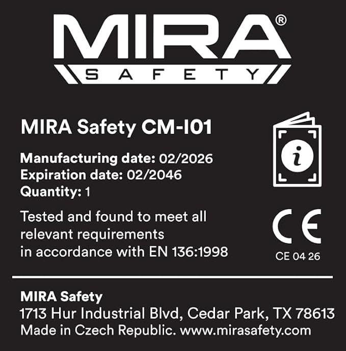 MIRA Safety CM-I01 Full-Face Industrial-Grade Gas Mask with 40mm NATO Filter Compatibility and Advanced Valve Design