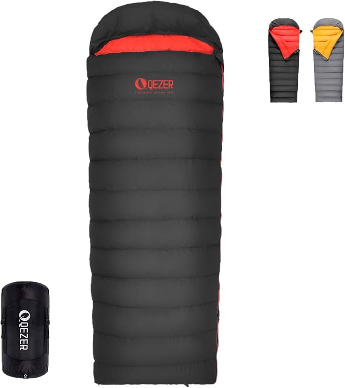 Down Sleeping Bag for Adults 620 Fill Power 0 Degree Sleeping Bag Cold Weather Ultralight with Pouch for Backpacking, Camping, Hiking