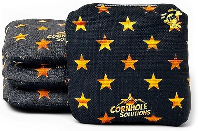 Cornhole Solutions - Professional Cornhole Bags Set of 8 – Regulation 6"x6" – USA Flag Designs – Resin Filled + Tote Bag