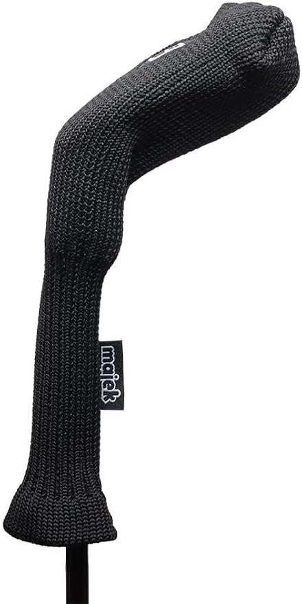 Majek All Hybrid Head Cover Golf Club Black Sleek Tight Fit Headcover Set 4-PW Acrylic Head Covers 4 5 6 7 8 9 PW Easy to See Large White Embroidered Numbers