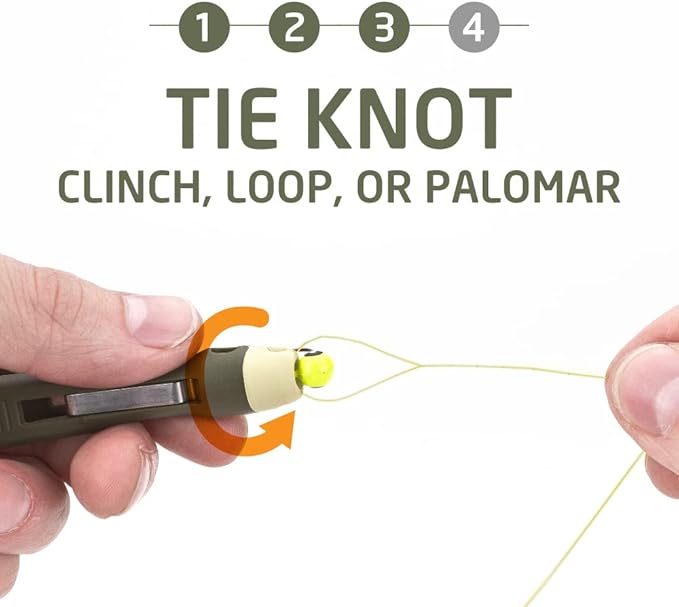 Fishing Knot Tying Tool/Jig Head and Hook Eyelet Grip/Line Threader/Clipper for Shaky Hands and Poor Eyesight. Tackle Box Accessory