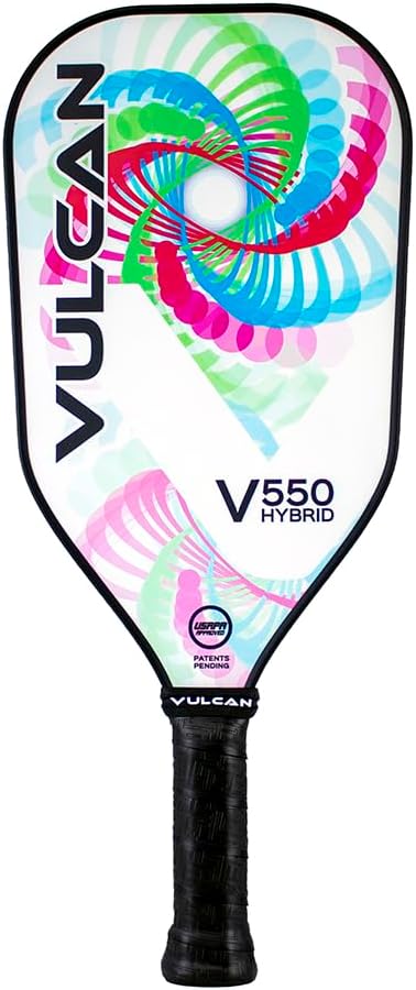 Vulcan | V550 Pickleball Paddle | Hybrid Performance | Polypropylene Core - Carbon Fiber Surface | USAP Approved | Multiple Colors