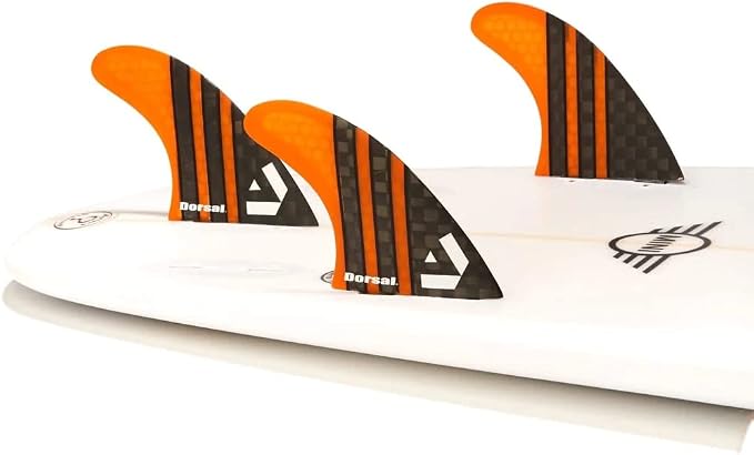 DORSAL Surfboard Fins Thruster 3 Set FCS Compatible with Carbon Honeycomb Hexcore