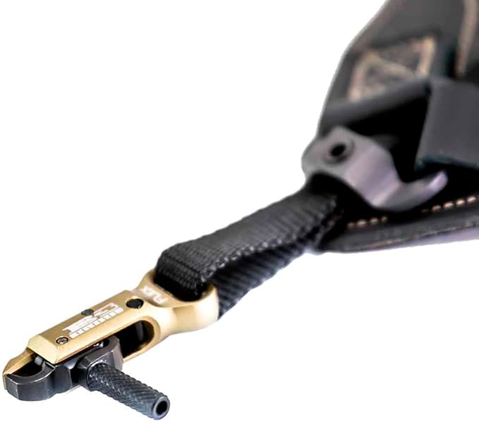 B3 Archery King Single-Caliper Wrist Strap Archery Compound Bow Arrow Release Aid Trigger w/Adjustable Travel, Roller-Sear Blackened Stainless Steel Jaw, Standard Wrist Strap
