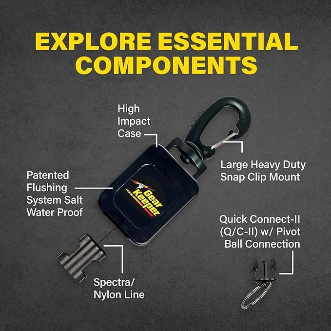 Gear Keeper Scuba Retractable Lanyard for Dive Console & Depth Gauge - Keeps Scuba Gear Secure & Accessible - Made in USA